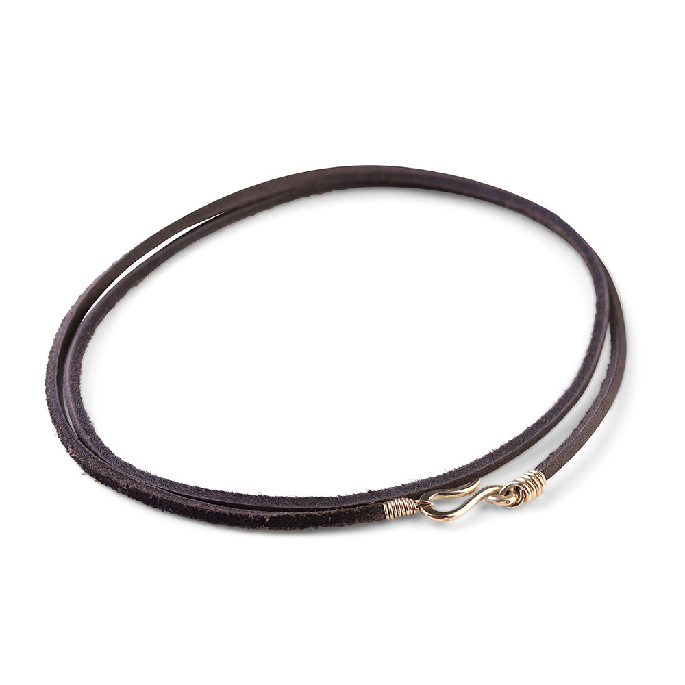 18K GOLD SUEDE WRAP NECKLACE