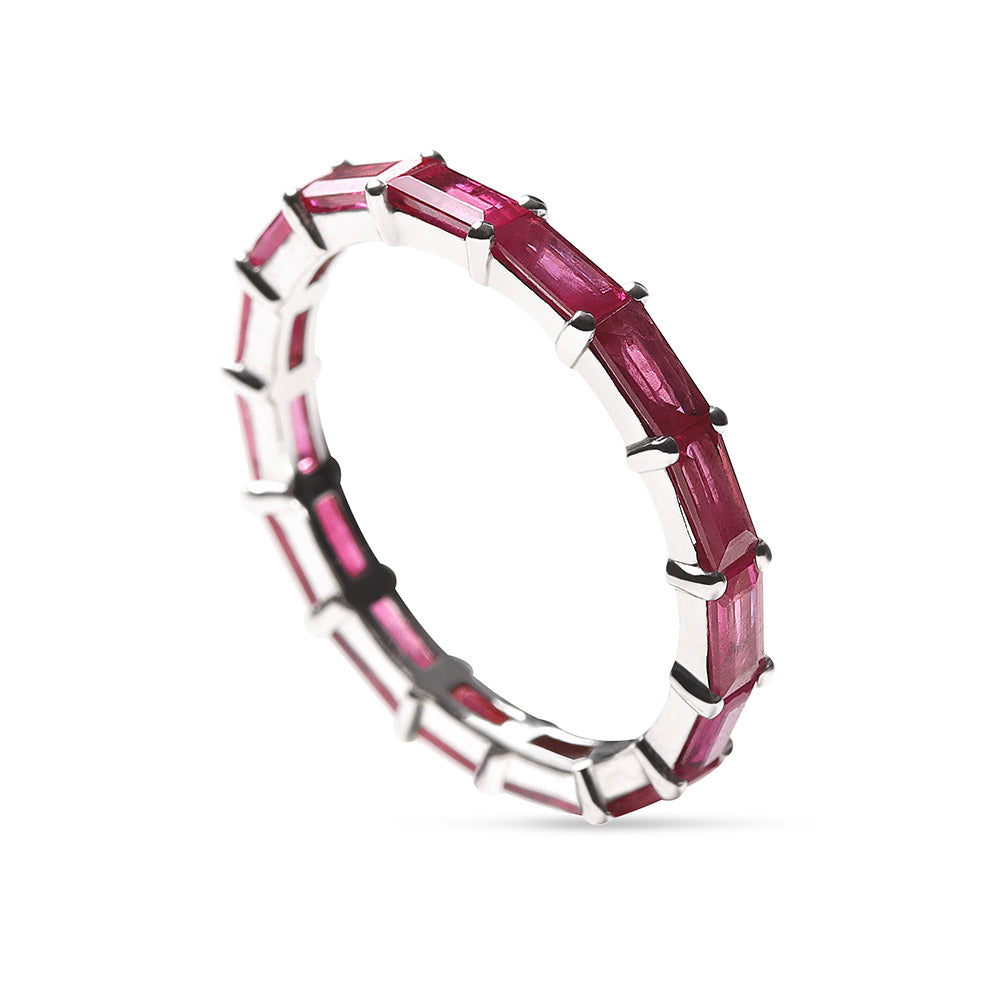 RED RUBY BAGUETTE ETERNITY BAND