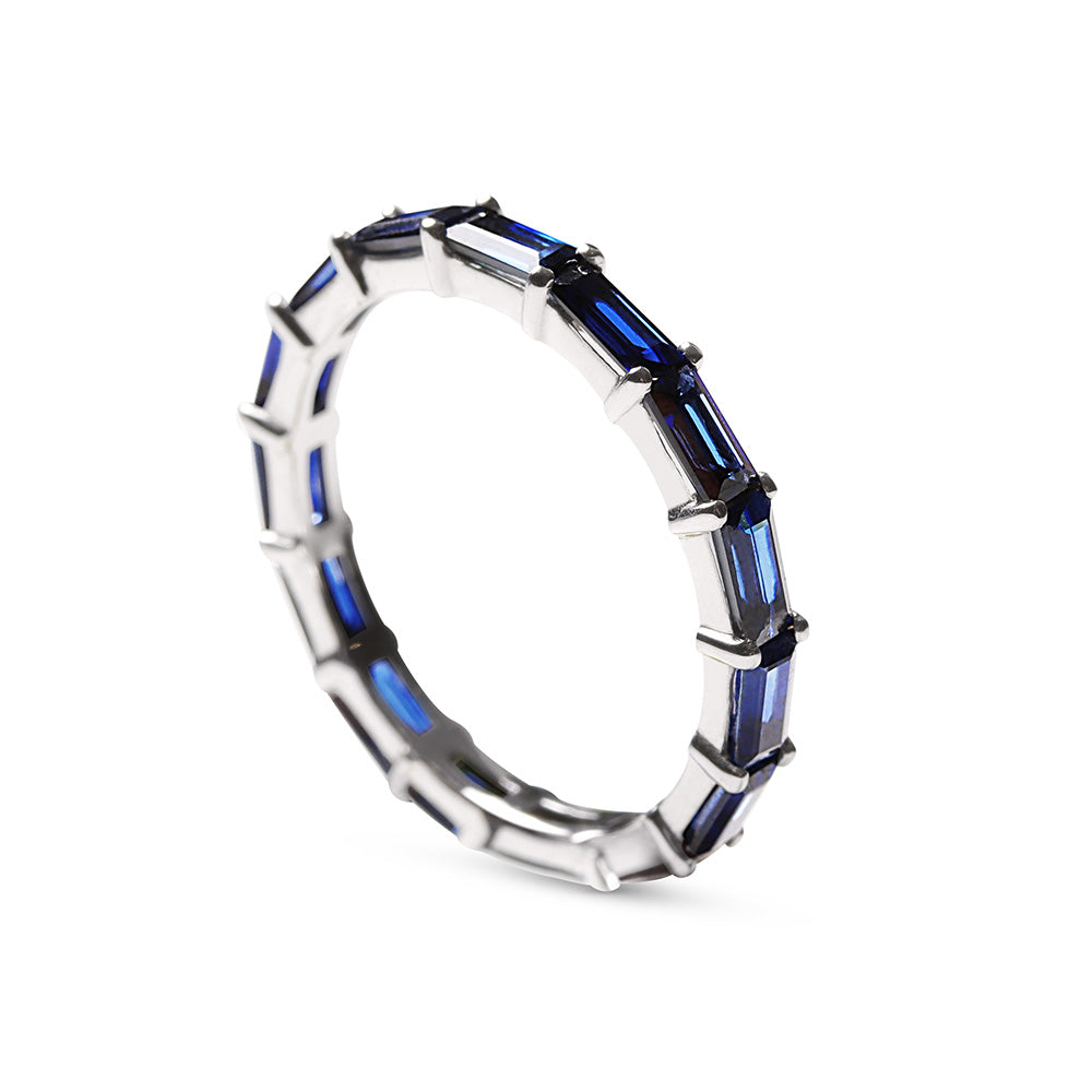 BLUE SAPPHIRE BAGUETTE ETERNITY RING