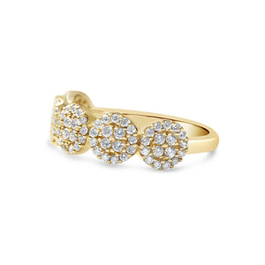 14K GOLD AND BRILLIANT DIAMOND CIRCULAR RING