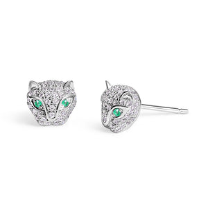  MINI DIAMOND PANTHER GOLD STUD EARRINGS