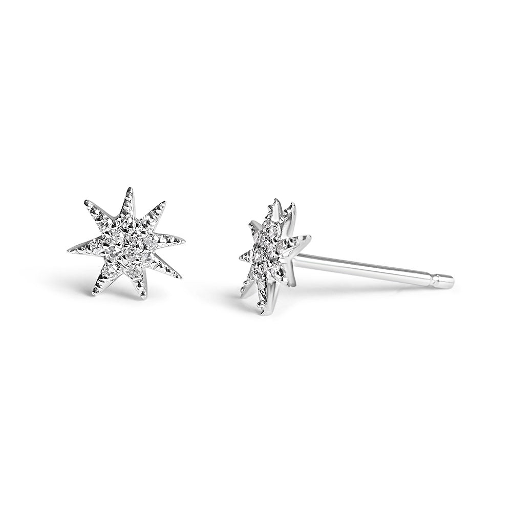 14K GOLD NORTH STAR DIAMOND STUDS