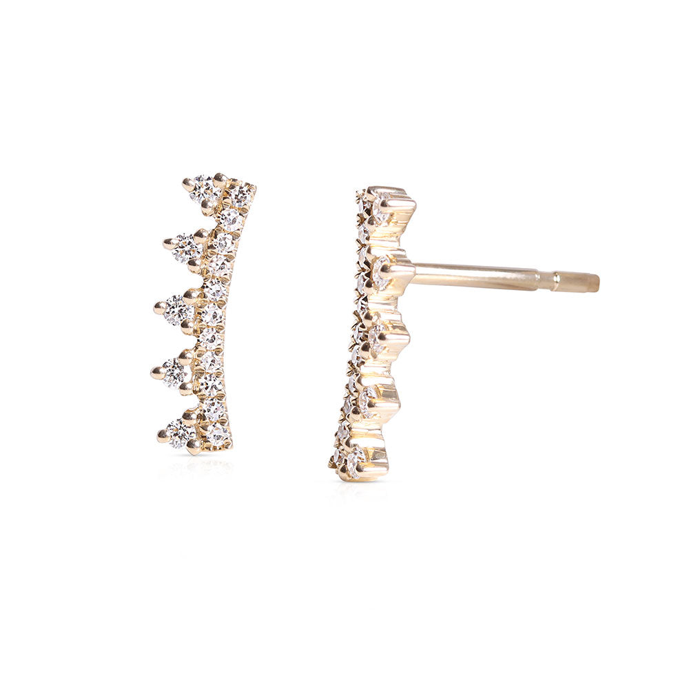 CURVED BRILLIANT DIAMOND CLIMBER EARRINGS