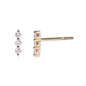 BEZELED DIAMOND BAR EARRINGS