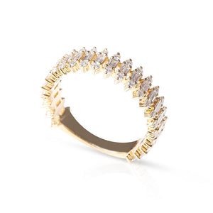 14K GOLD BAGUETTE AND BRILLIANT DIAMOND RING