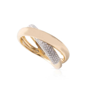 DOUBLE CRISSCROSS GOLD AND DIAMOND RING
