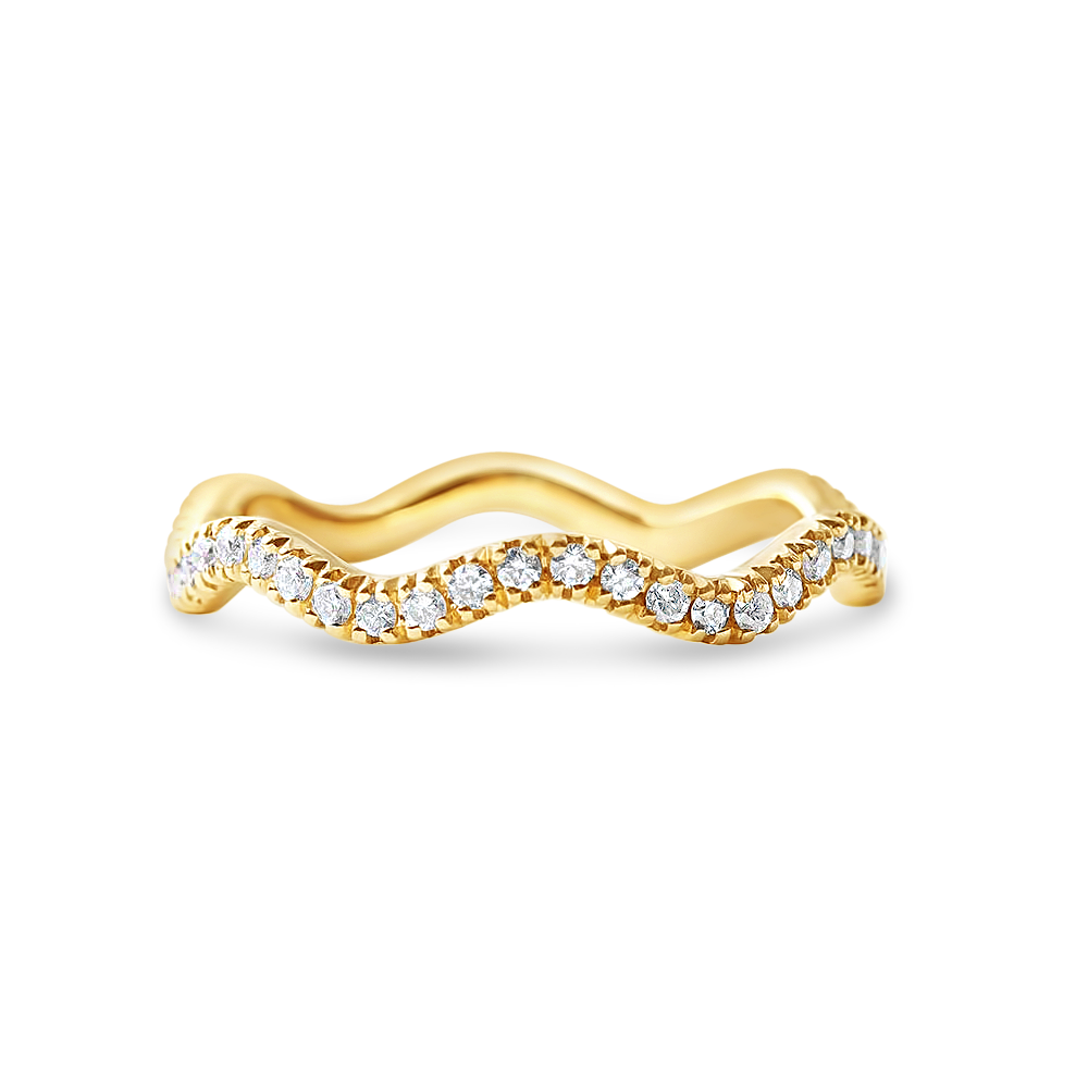 DIAMOND WAVE STACKING RING