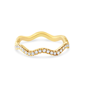 DIAMOND WAVE STACKING RING