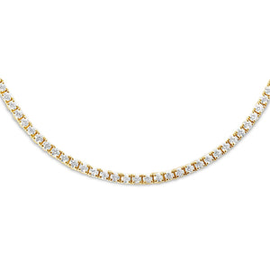 14K GOLD 2mm DIAMOND TENNIS NECKLACE