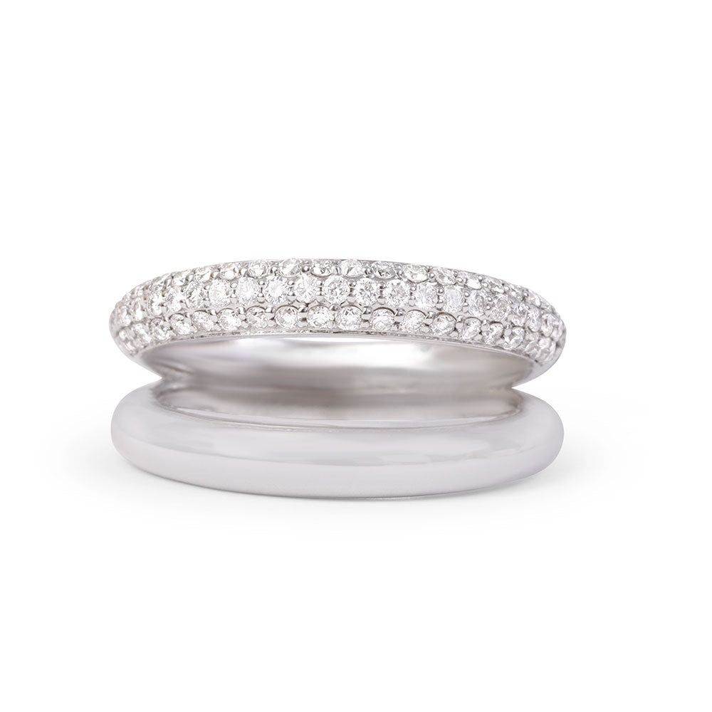 14K GOLD DIAMOND DOUBLE BAND RING