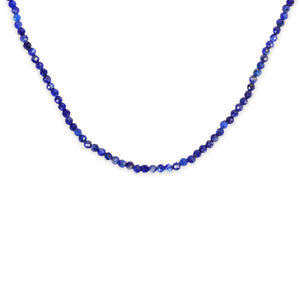 14K GOLD LAPIS LAZULI BEADED CHOKER