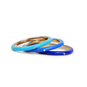PALE BLUE, ELECTRIC BLUE, & NAVY BLUE ENAMEL ETERNITY RING