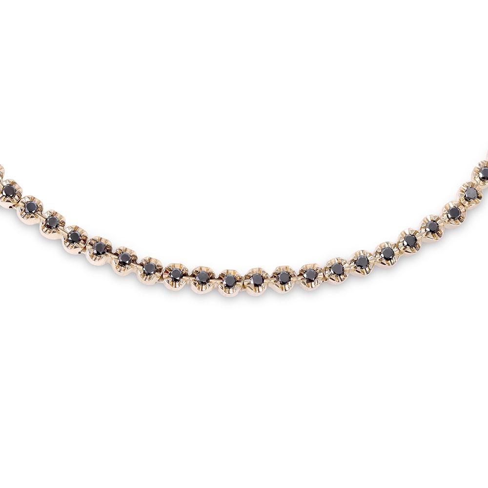 BEZEL SET BLACK DIAMOND TENNIS CHOKER