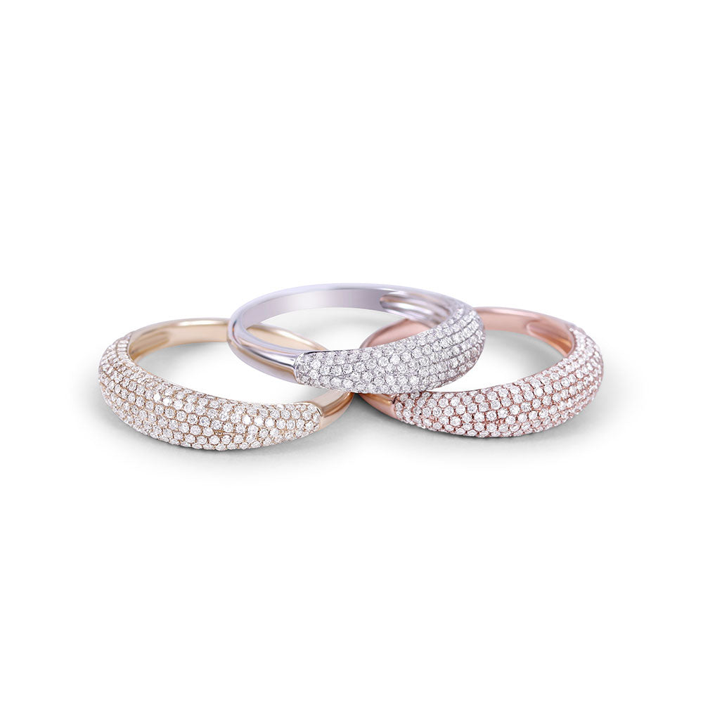 14K GOLD AND DIAMOND DOME RINGS