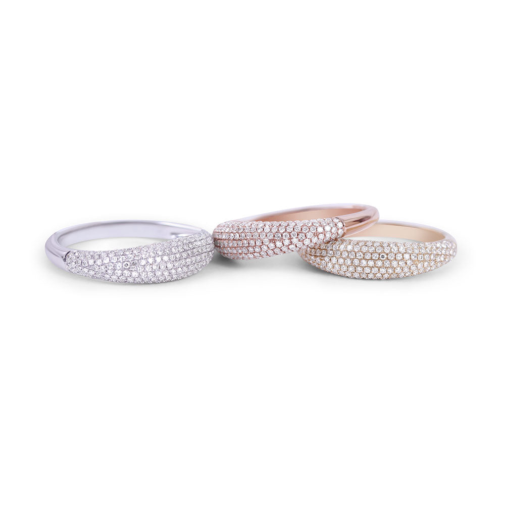 14K GOLD AND DIAMOND DOME RINGS