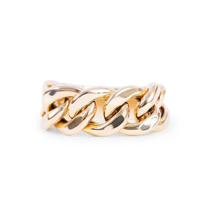 JUMBO 14K GOLD CHAIN LINK RING