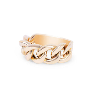 JUMBO 14K GOLD CHAIN LINK RING