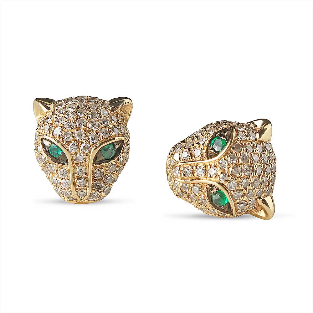 Diamond Panther Studs