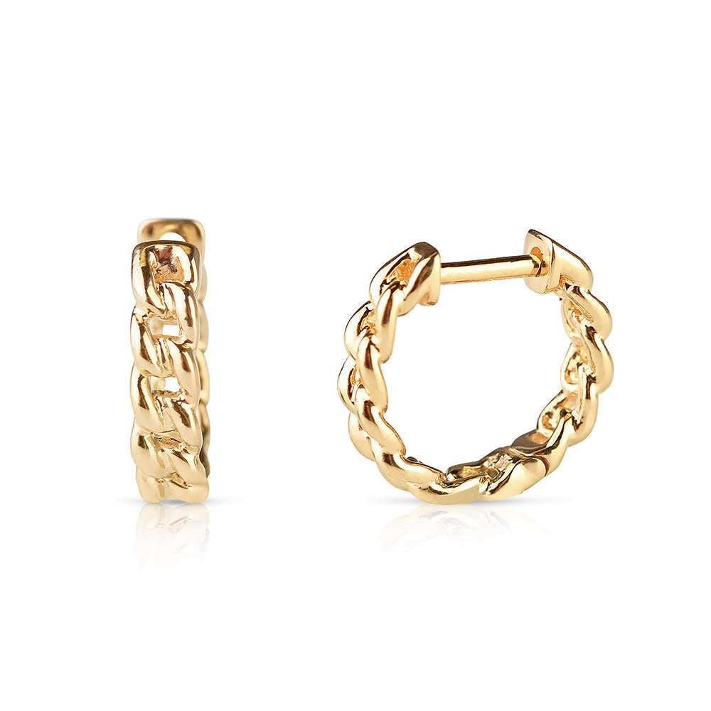 SOLID GOLD CHAIN LINK HUGGIES