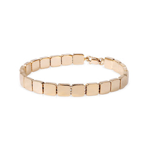 14K GOLD SQUARE CHICLET LINK BRACELET