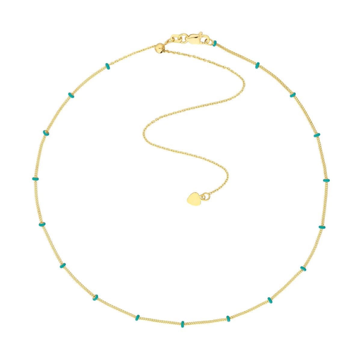 14K GOLD CUBAN CHAIN WITH ENAMEL BEADS