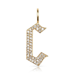 WHITE DIAMOND LETTER  C CHARM