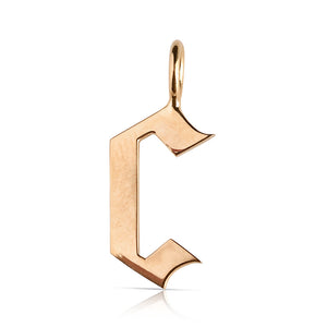 14K GOLD GOTHIC LETTER CHARMS