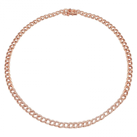HALF DIAMOND CUBAN LINK NECKLACE