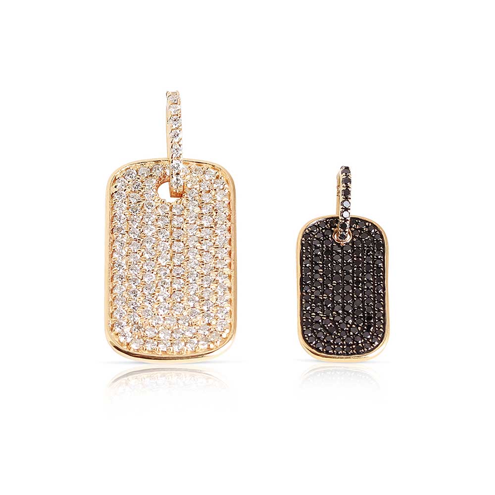 Pave diamond dog tag necklace sale
