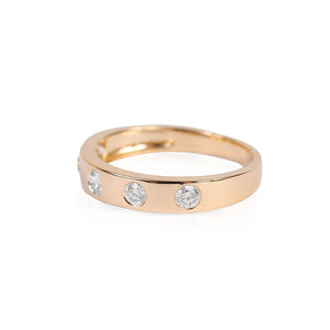 SERENA 14K GOLD BAND WITH INSET DIAMONDS