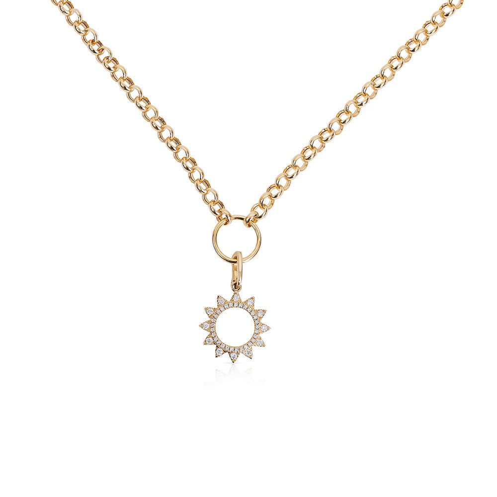 14K GOLD CHUNKY ROLO CHAIN WITH CHARM READY LOOP