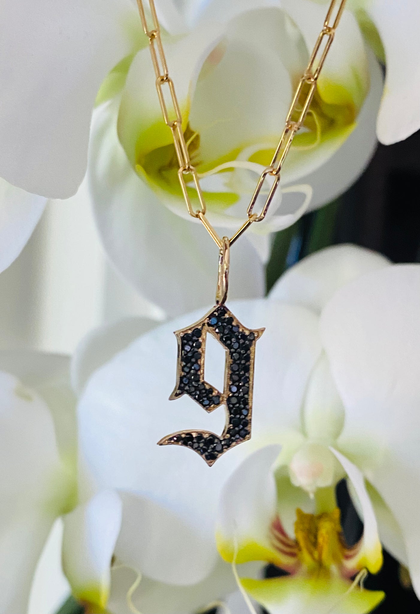 DIAMOND GOTHIC LETTER CHARMS