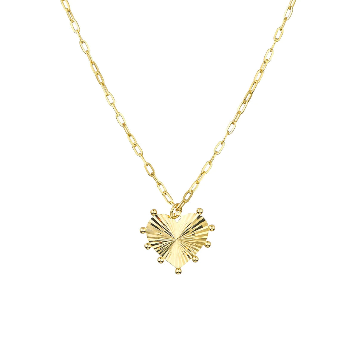 FLUTED GOLD HEART NECKLACE