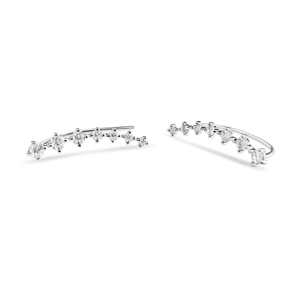 GRADUATED BRILLIANT DIAMOND CLIMBER EARRINGS