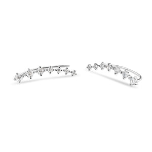 GRADUATED BRILLIANT DIAMOND CLIMBER EARRINGS