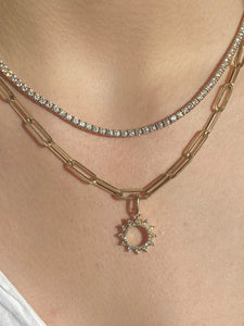 DIAMOND SUN CHARM WITH ENHANCER CLASP