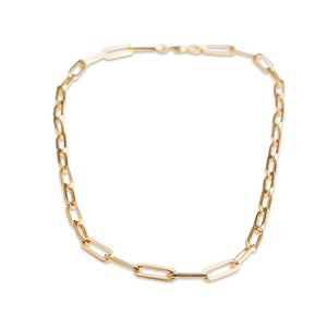 SOLID GOLD CHUNKY PAPERCLIP CHAIN