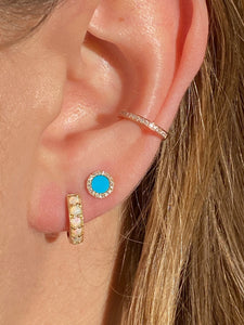 SMALL EMILY TURQUOISE AND DIAMOND EARRINGS