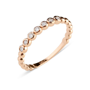 DIAMOND BEAD STACKING RING