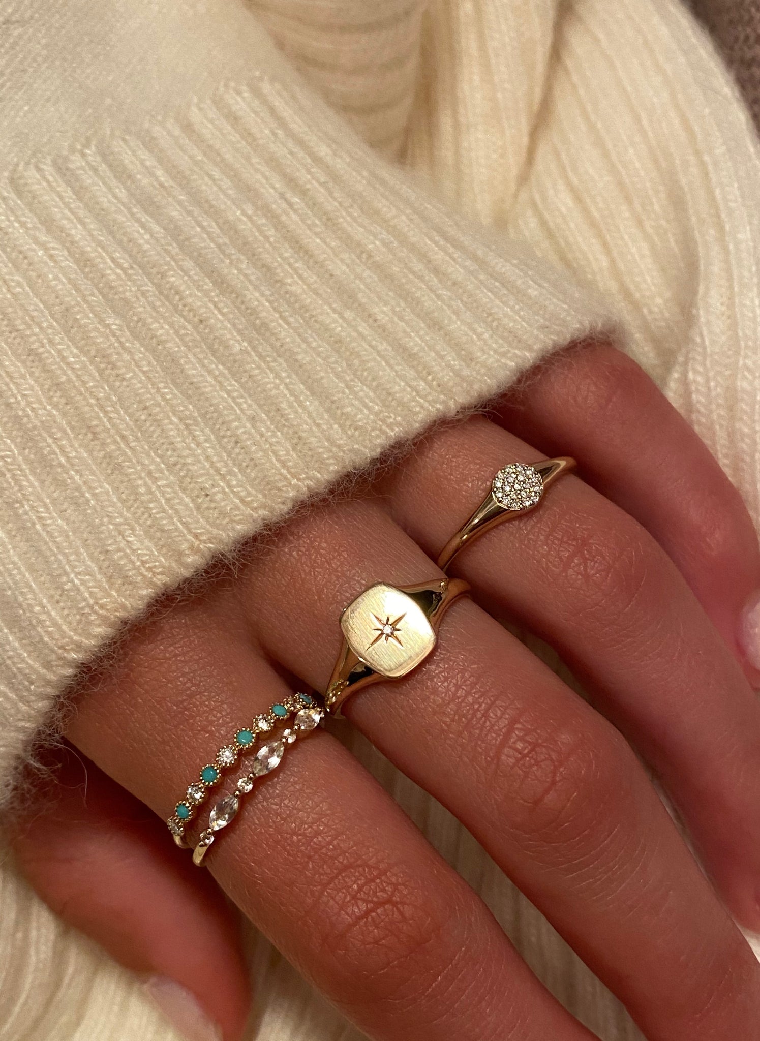 LILA MARQUISE CUT DIAMOND STACKING RING