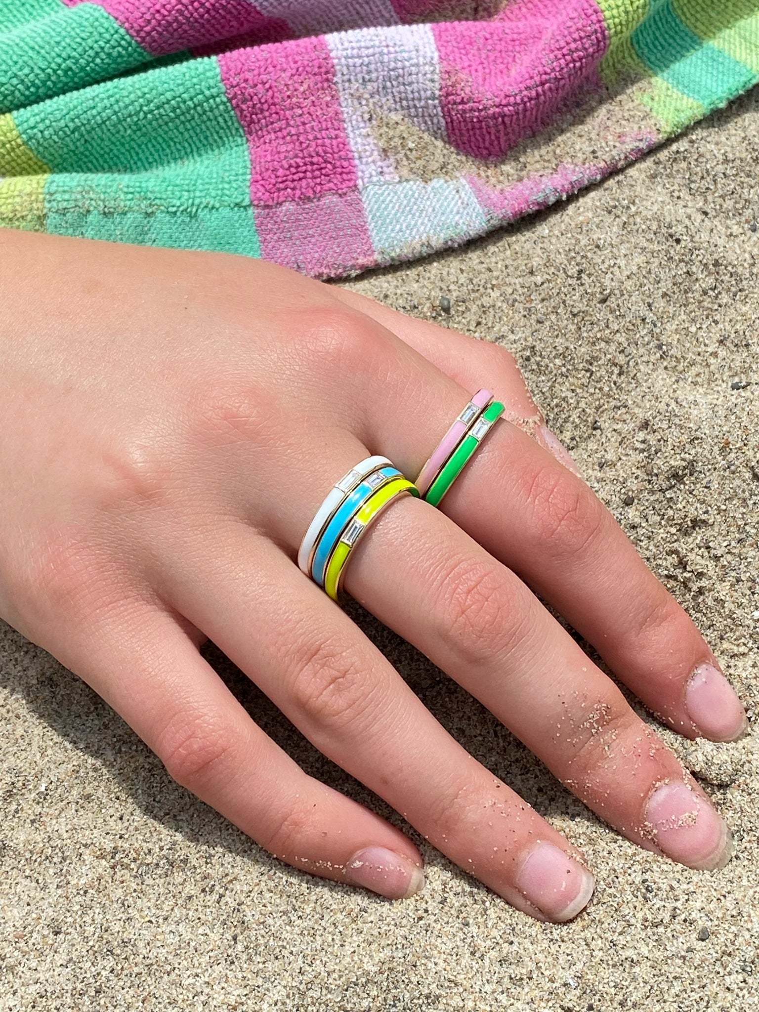 Gold and deals enamel rings