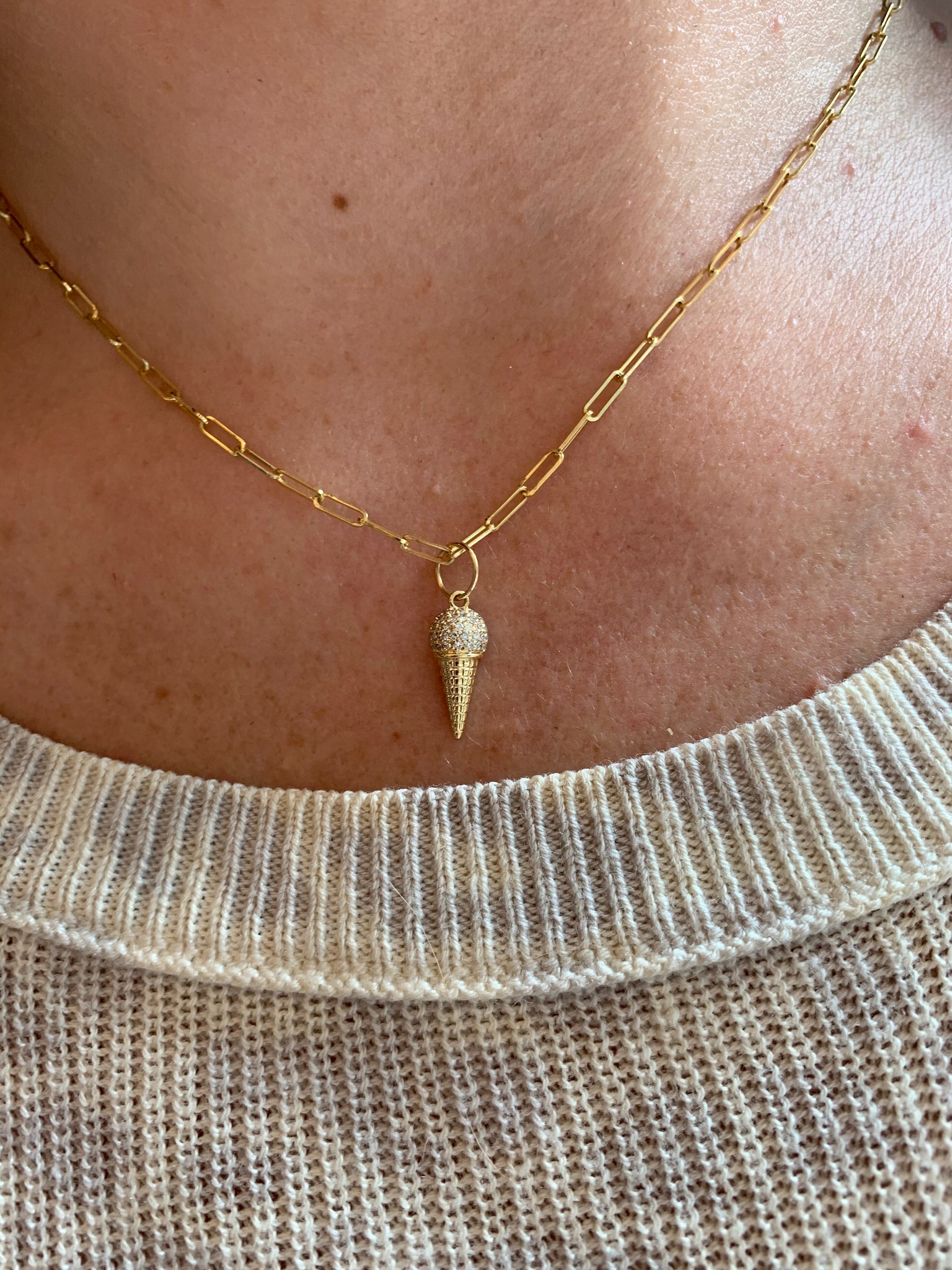 MINI DIAMOND ICE CREAM CONE CHARM