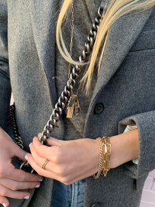 14K SOLID GOLD PAPERCLIP CHAIN BRACELET