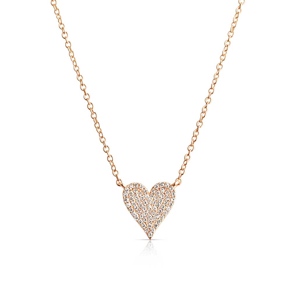 Mini Heart Necklace with Diamonds