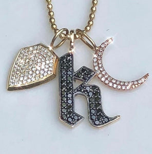 DIAMOND GOTHIC LETTER CHARMS
