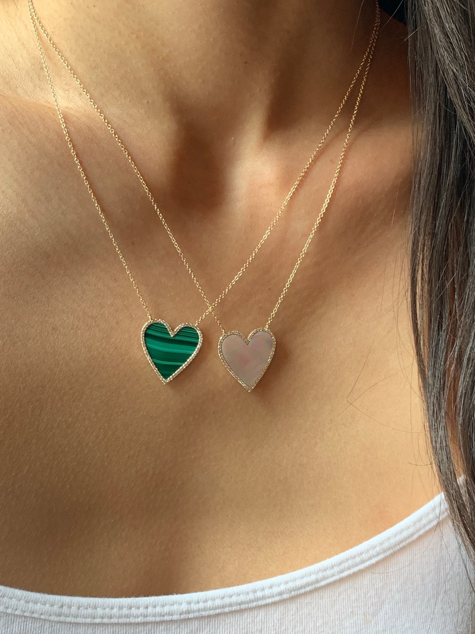 MOTHER OF PEARL AND DIAMOND HEART NECKLACE
Diamond Heart Necklace with Mother of Pearl
Heart Shaped Mother of Pearl and Diamond Necklace
Mother of Pearl Heart Necklace
Diamond Heart Necklace with Mother of Pearl
Mother of Pearl necklace
Diamond necklace
Heart necklace
Fine jewelry
Luxury necklace
Gold necklace
Pendant necklace
Heart pendant
Designer jewelry
Statement necklace