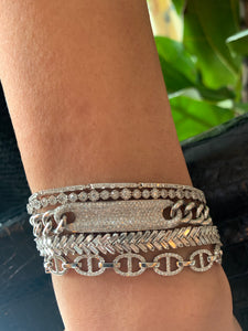 CHAIN LINK DIAMOND ID BRACELET