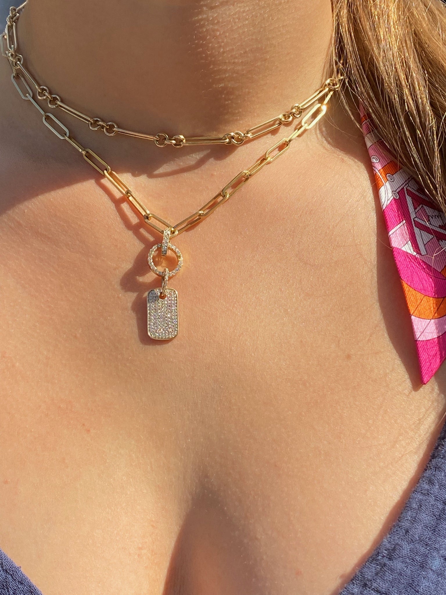 LONG LINK 14K GOLD HOLLOW CHAIN