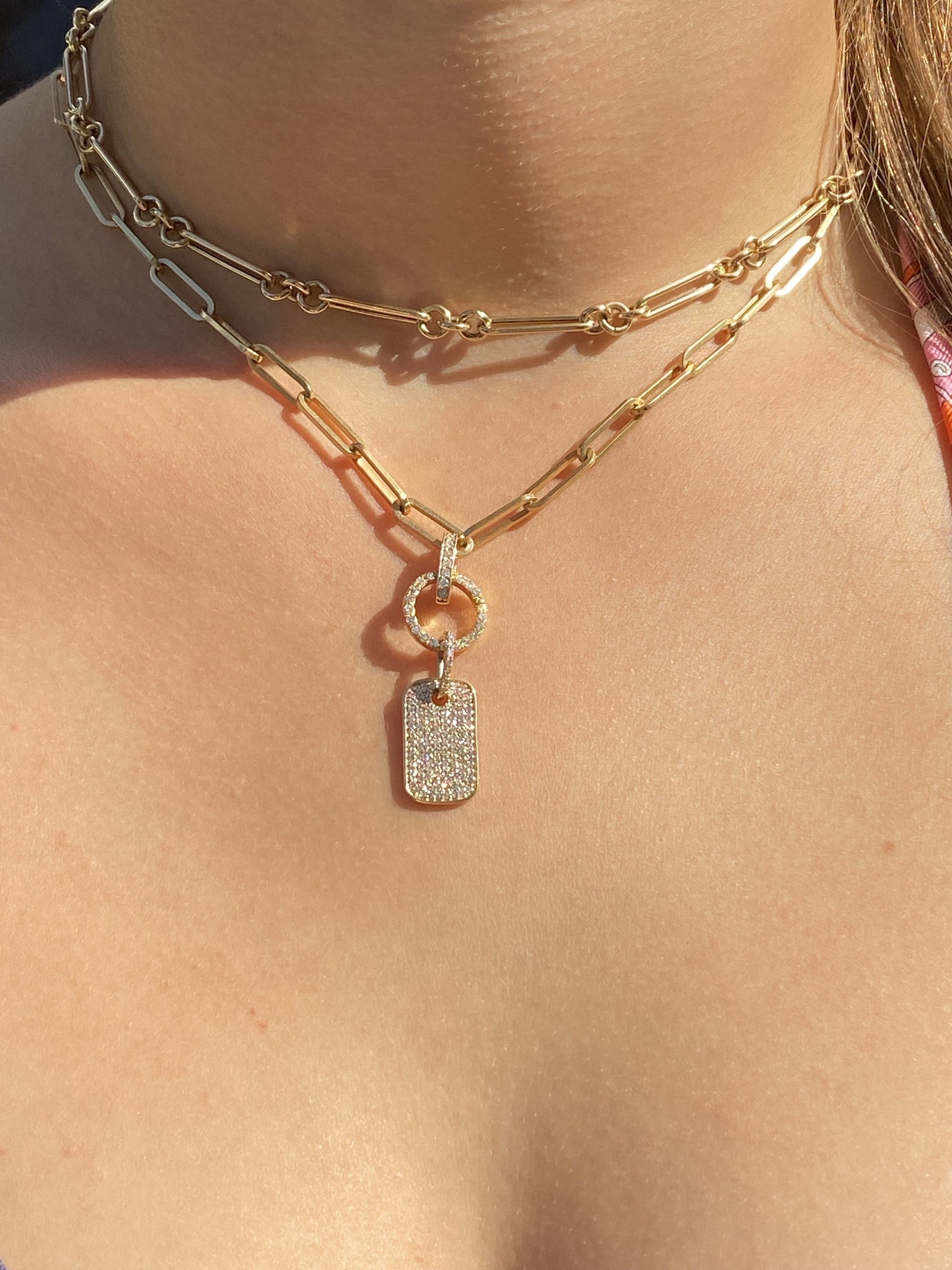 14K YELLOW GOLD DIAMOND CONNECTOR