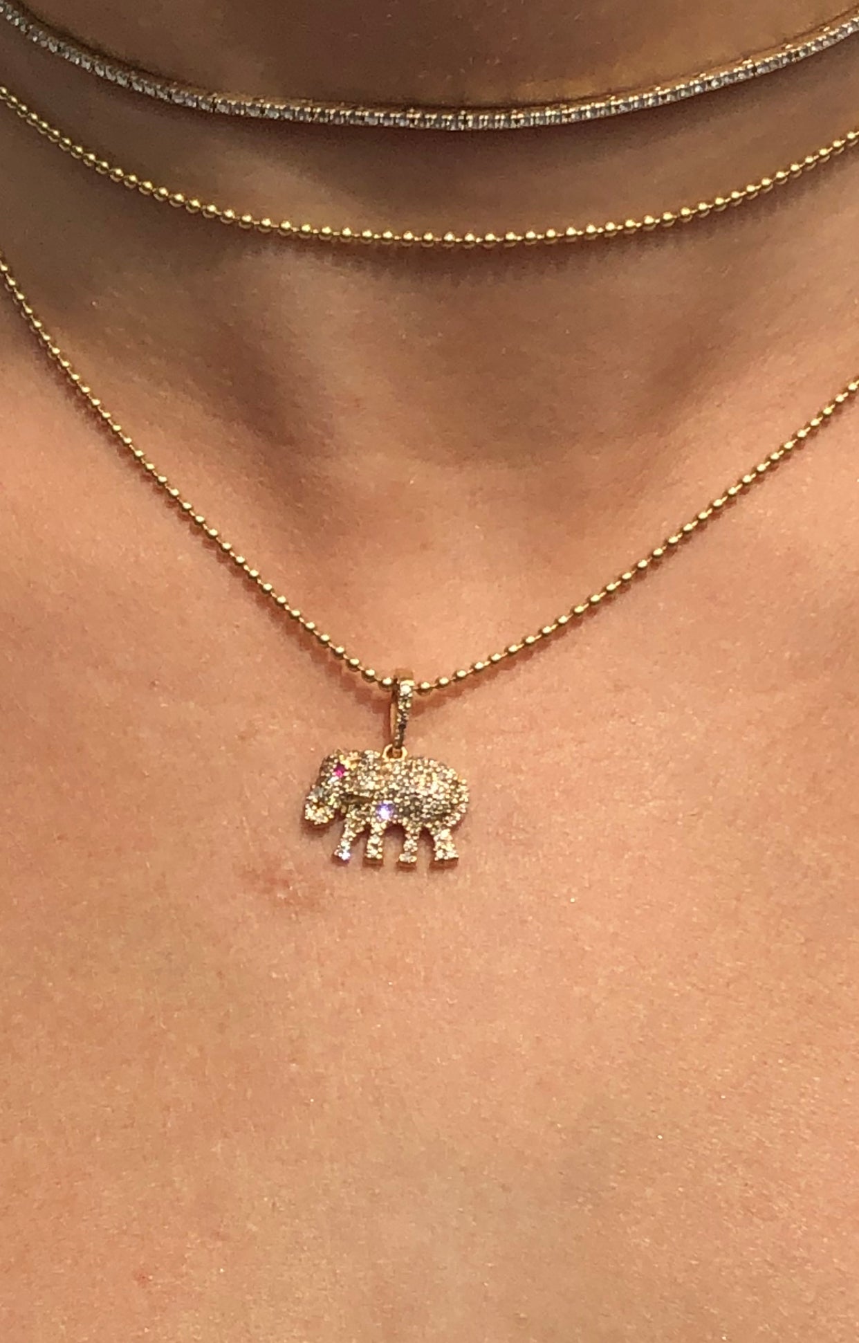 Diamond Elephant Mini Charm